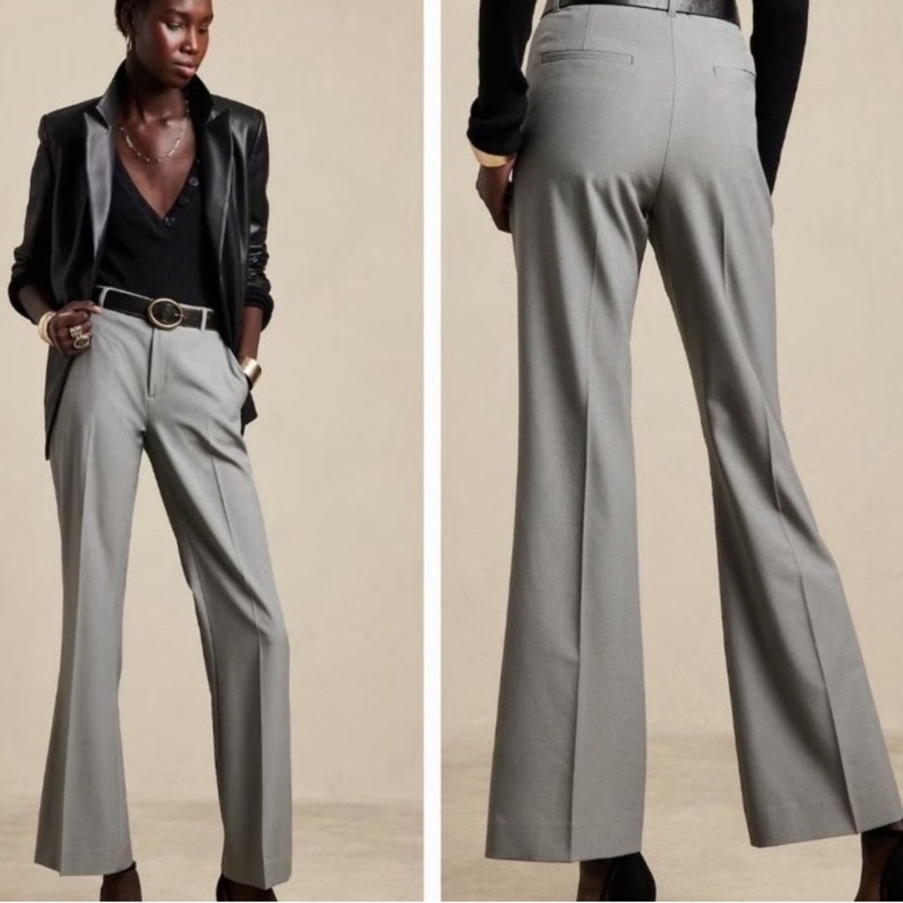 Banana Republic Sculpted Stretch Pants in Light Heather Gray